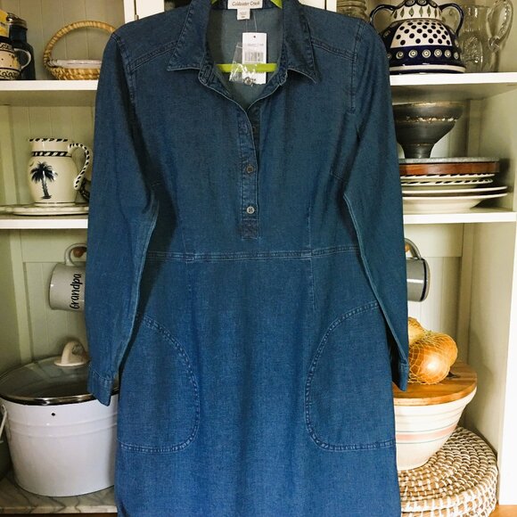 Coldwater Creek Denim Shirt Dress Size Petite Medium NWT - Picture 1 of 6